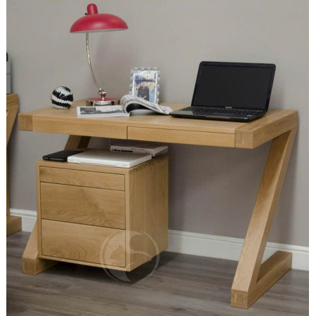 Solid Oak Z : Bộ Bàn Máy Tính Gỗ Sồi Kèm Tủ Hồ Sơ